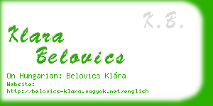 klara belovics business card